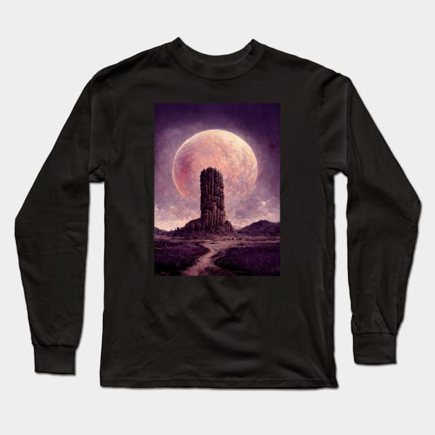 Tower of the Necromancer Long Sleeve T-Shirt by Tim Molloy Art